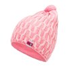 Dívčí pletená čepice - 9151 - jasně-růžová/šedá - pro obvod hlavy 54 cm