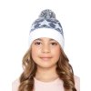 Dívčí pletená čepice - 9389 - džínsová - pro obvod hlavy 52 cm