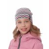 Dívčí pletená čepice - 9413 - šedá/růžová - pro obvod hlavy 52 cm