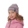 Dívčí pletená čepice - 9413 - šedá/růžová - pro obvod hlavy 52 cm