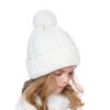 Dívčí pletená čepice - 9424 - bílá