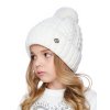 Dívčí pletená čepice - 9424 - bílá - pro obvod hlavy 54 cm