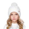 Dívčí pletená čepice - 9424 - bílá - pro obvod hlavy 54 cm
