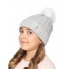 Dívčí pletená čepice - 9480 - světle šedá - pro obvod hlavy 54 cm