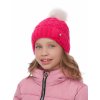 Dívčí pletená čepice - 9480 - malinová - pro obvod hlavy 54 cm