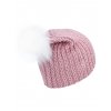 Dívčí pletená čepice - 9490 - broskvová - pro obvod hlavy 54 cm
