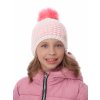 Dívčí pletená čepice - 9490 - plameňák - pro obvod hlavy 54 cm