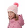 Dívčí pletená čepice - 9490 - plameňák - pro obvod hlavy 54 cm