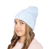 Dívčí pletená čepice - 9536 - bílo-modrá - pro obvod hlavy 54 cm