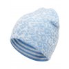 Dívčí pletená čepice - 9536 - bílo-modrá - pro obvod hlavy 54 cm