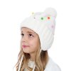 Dívčí pletená čepice - 0256 - bílá - pro obvod hlavy 52 cm