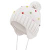 Dívčí pletená čepice - 0256 - bílá - pro obvod hlavy 52 cm
