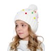 Dívčí pletená čepice - 0256 - bílá - pro obvod hlavy 52 cm