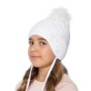 Dívčí pletená čepice - 9822 - bílá - pro obvod hlavy 52 cm