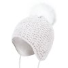Dívčí pletená čepice - 9822 - bílá