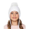 Dívčí pletená čepice - 9822 - bílá