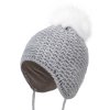 Dívčí pletená čepice - 9822 - světle šedá - pro obvod hlavy 52 cm