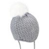 Dívčí pletená čepice - 9822 - světle šedá - pro obvod hlavy 52 cm