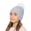 Dívčí pletená čepice - 9822 - světle šedá