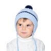 Chlapecká kojenecká pletená čepice - 9635 - světle modrá - pro obvod hlavy 50 cm