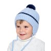Chlapecká kojenecká pletená čepice - 9635 - světle modrá - pro obvod hlavy 50 cm