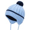 Chlapecká kojenecká pletená čepice - 9635 - světle modrá - pro obvod hlavy 50 cm