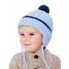 Chlapecká kojenecká pletená čepice - 9635 - světle modrá