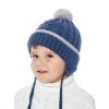Chlapecká kojenecká pletená čepice - 9635 - džínsová - pro obvod hlavy 50 cm