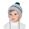 Chlapecká kojenecká pletená čepice - 9635 - světle šedá - pro obvod hlavy 50 cm