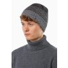 Pánská pletená čepice - 7733 - černo-bílá - pro obvod hlavy 59 cm
