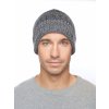 Pánská pletená čepice - 7733 - černo-bílá - pro obvod hlavy 59 cm
