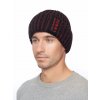 Pánská pletená čepice - 9768 - černá/červená