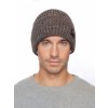 Pánská pletená čepice - 9894 - šedá/béžová - pro obvod hlavy 59 cm