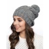 Dámská pletená čepice - 9568 - šedá - pro obvod hlavy 58 cm