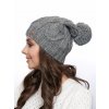 Dámská pletená čepice - 9568 - šedá - pro obvod hlavy 58 cm