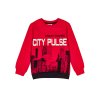 Chlapecká mikina City Pulse - červená - velikost 152
