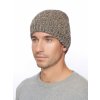 Pánská pletená čepice - 8963 - šedá/béžová - pro obvod hlavy 59 cm