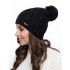 Dámská pletená čepice - 9568 - černá - pro obvod hlavy 58 cm
