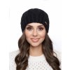 Dámská pletená čepice - 9568 - černá - pro obvod hlavy 58 cm