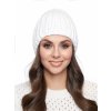 Dámská pletená čepice - 9571 - bílá - pro obvod hlavy 58 cm