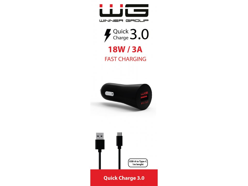 USB Fast Charger 2,4A + TYPE-C Cable