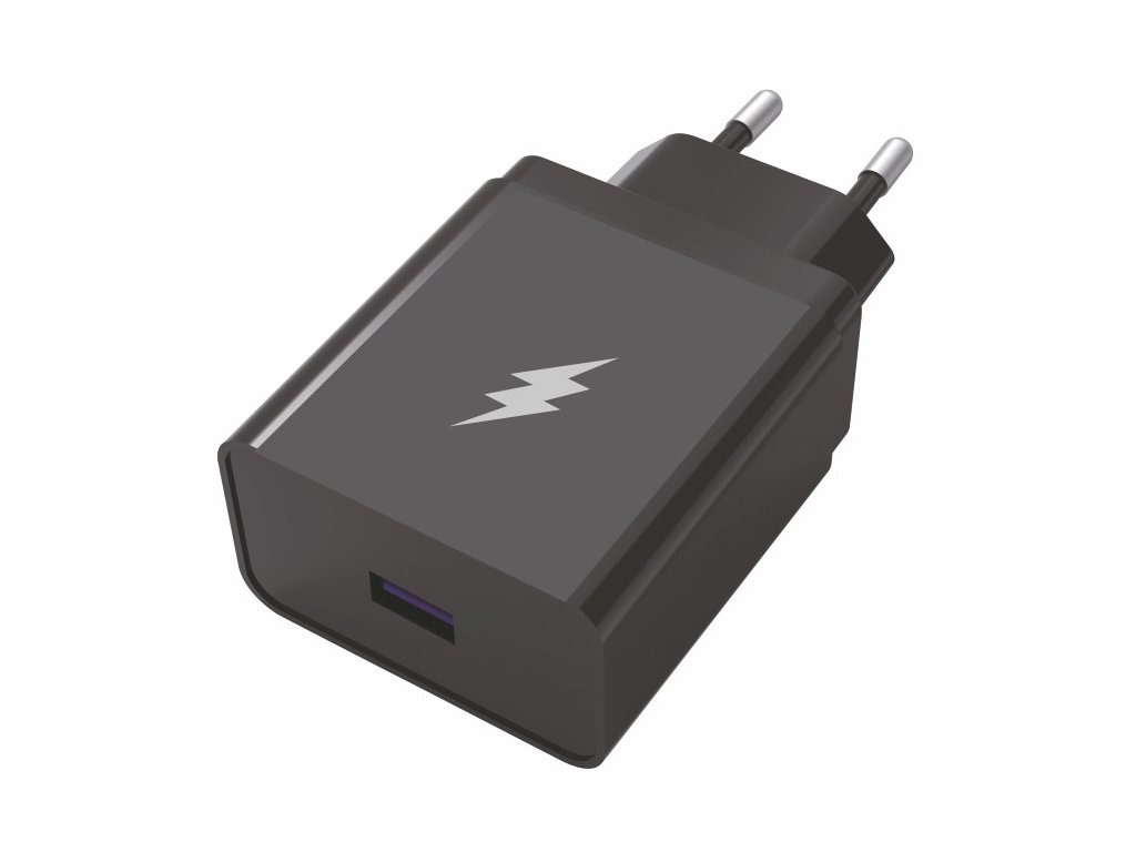 Síťová nabíječka SuperCharge 1xUSB-A 22,5W+ kabel Type-C - černá