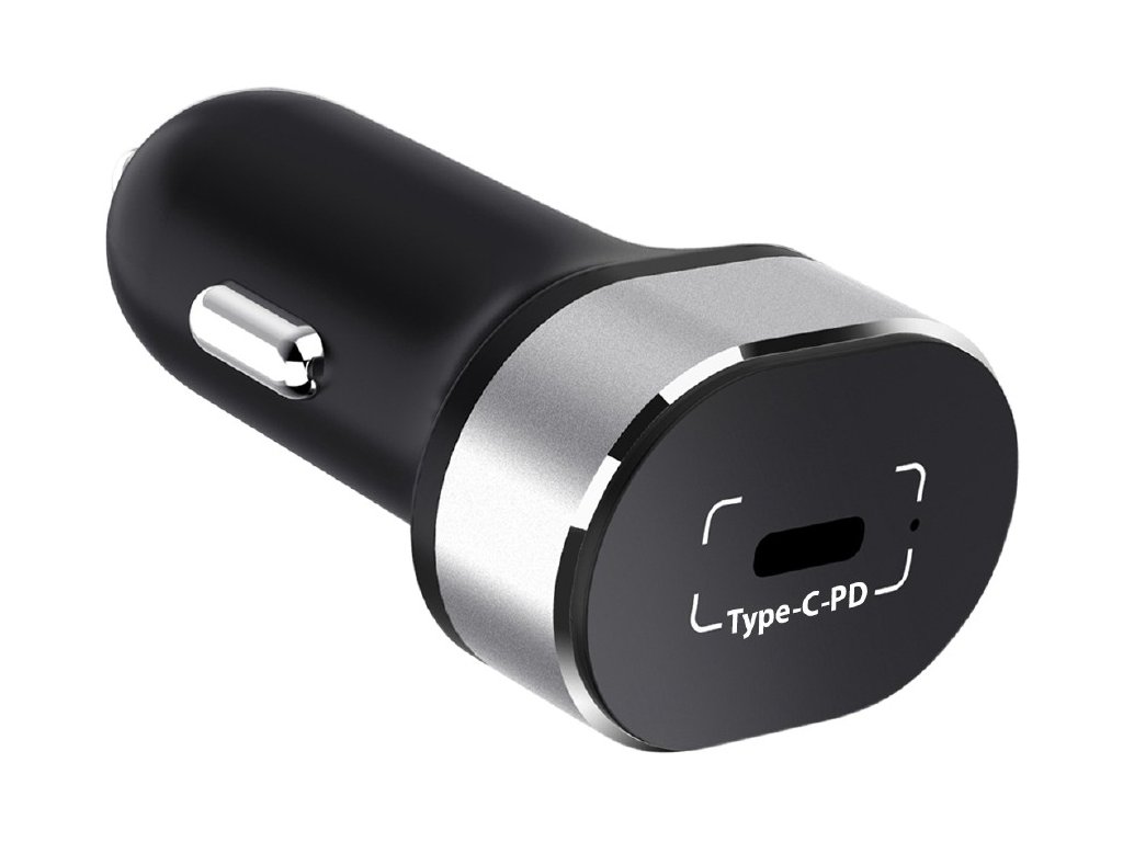 Autonabíječka 1xUSB-C 20W 3A (PD 20W 3.0)+ kabel Type-C (Černá)