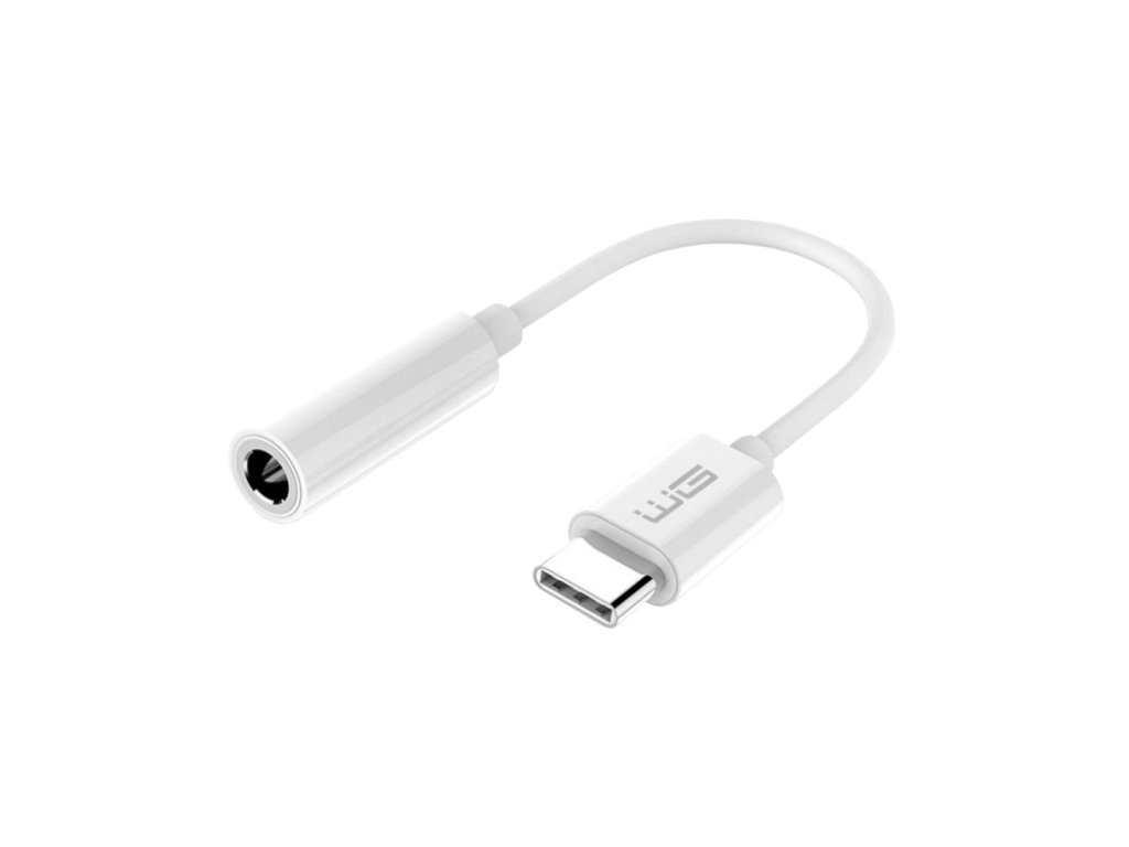 Adaptér Type C + 3,5mm jack-DAC chip (Bílý)