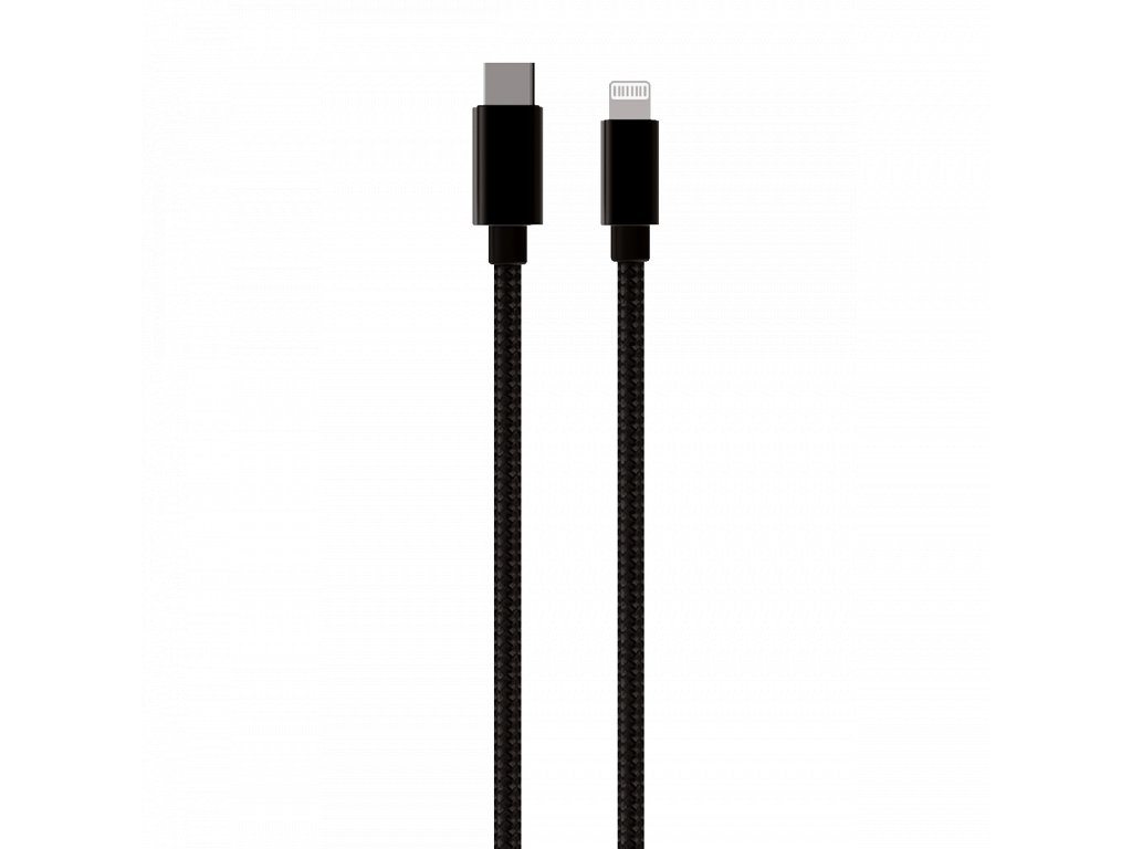 Datový kabel Lightning to Type C/50cm/3A/nylon braided/černý