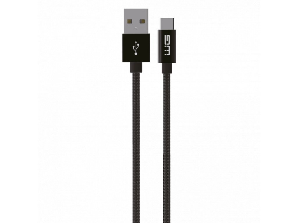 Kabel Type C-USB-A/50cm/3A/nylon braided/Czarny