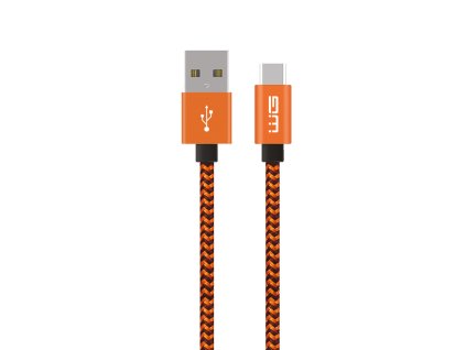 Kabel do transmisji danych USB-A x USB-C 1m 60W - pomarańczowy