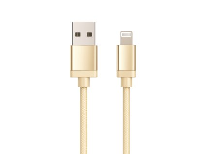 Kabel do transmisji danych USB-A x Lightning MFI 1m 2.4A - złoty