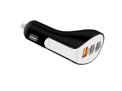 Car Charger 3x USB-A - black