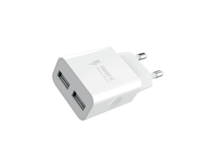 Ładowarka sieciowa Smart IC 2x USB-A 12W - biała